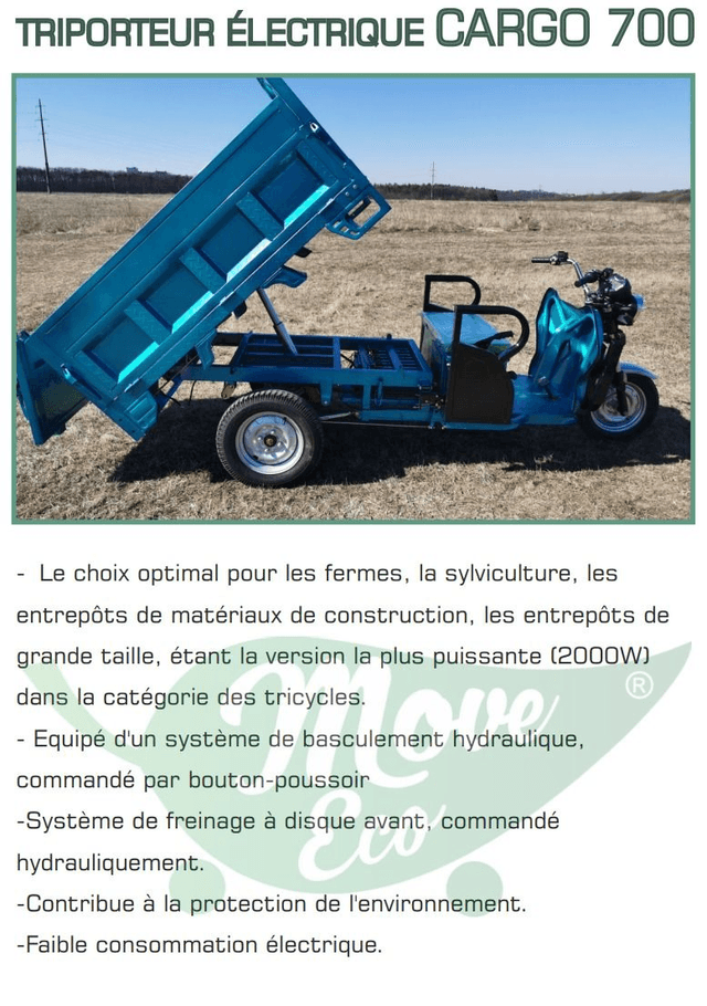 TRIPORTEUR ÉLECTRIQUE CARGO 700
